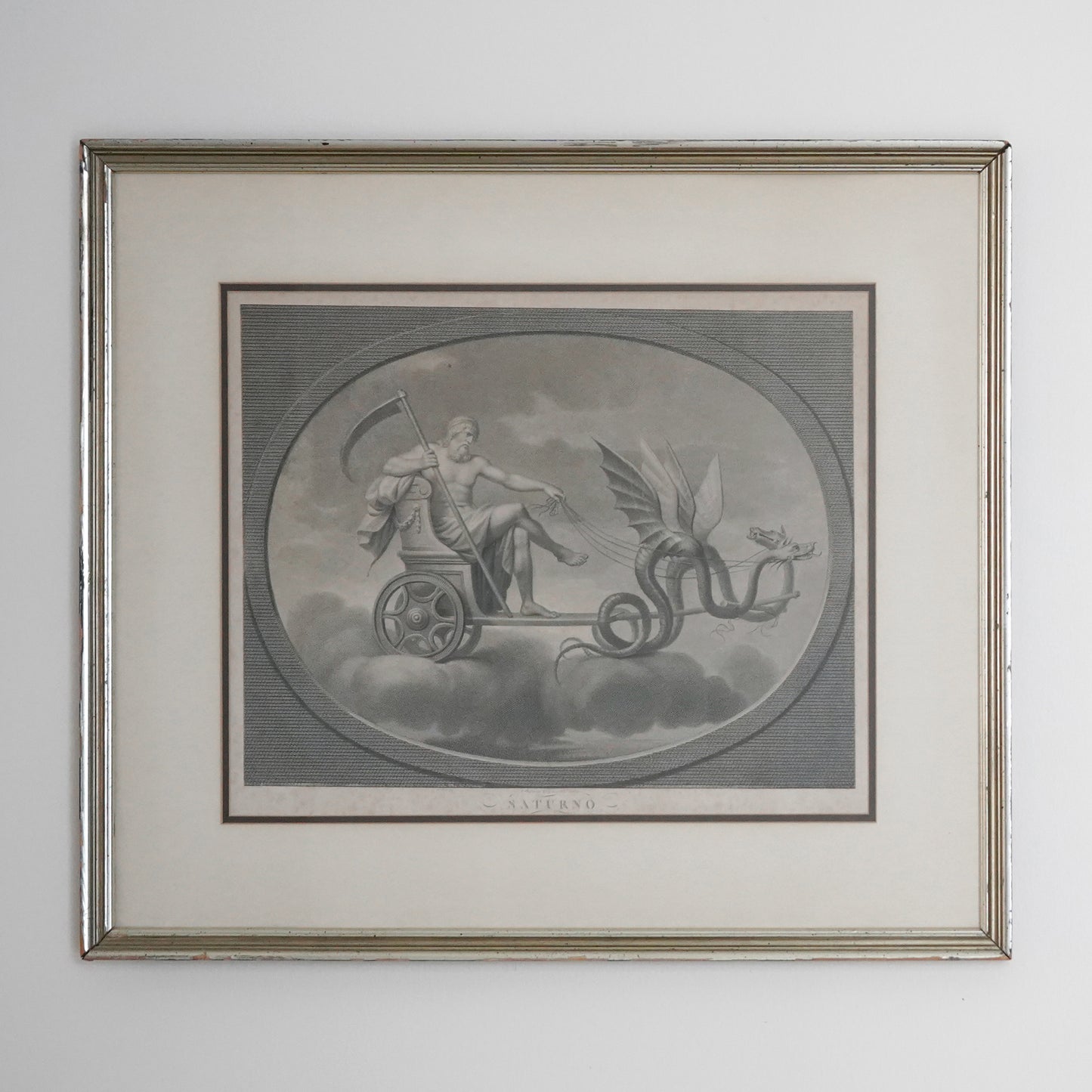 Late 18th–Early 19th Century Neoclassical “Saturno” Saturn Engraving After Raphael – Tofanelli & Bertigneni