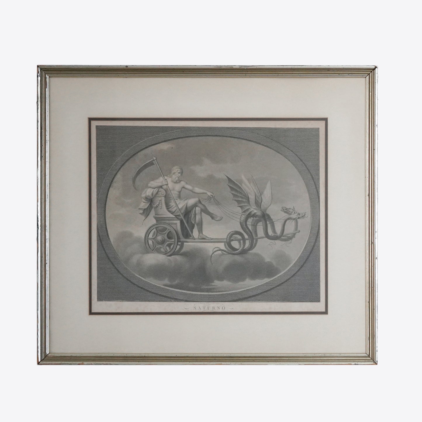 Late 18th–Early 19th Century Neoclassical “Saturno” Saturn Engraving After Raphael – Tofanelli & Bertigneni