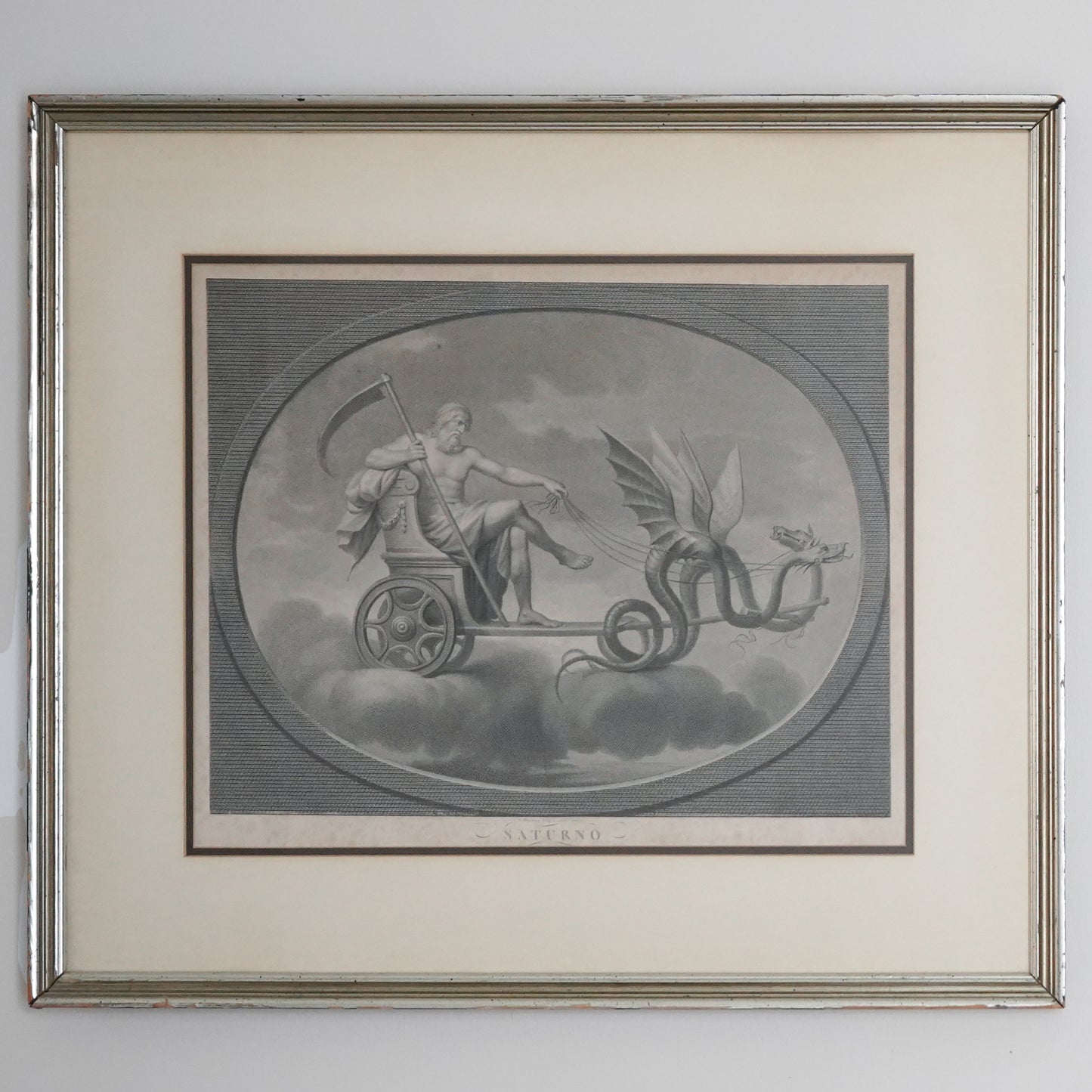 Late 18th–Early 19th Century Neoclassical “Saturno” Saturn Engraving After Raphael – Tofanelli & Bertigneni