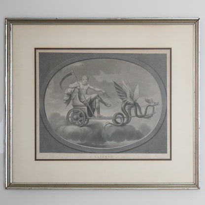 Late 18th–Early 19th Century Neoclassical “Saturno” Saturn Engraving After Raphael – Tofanelli & Bertigneni