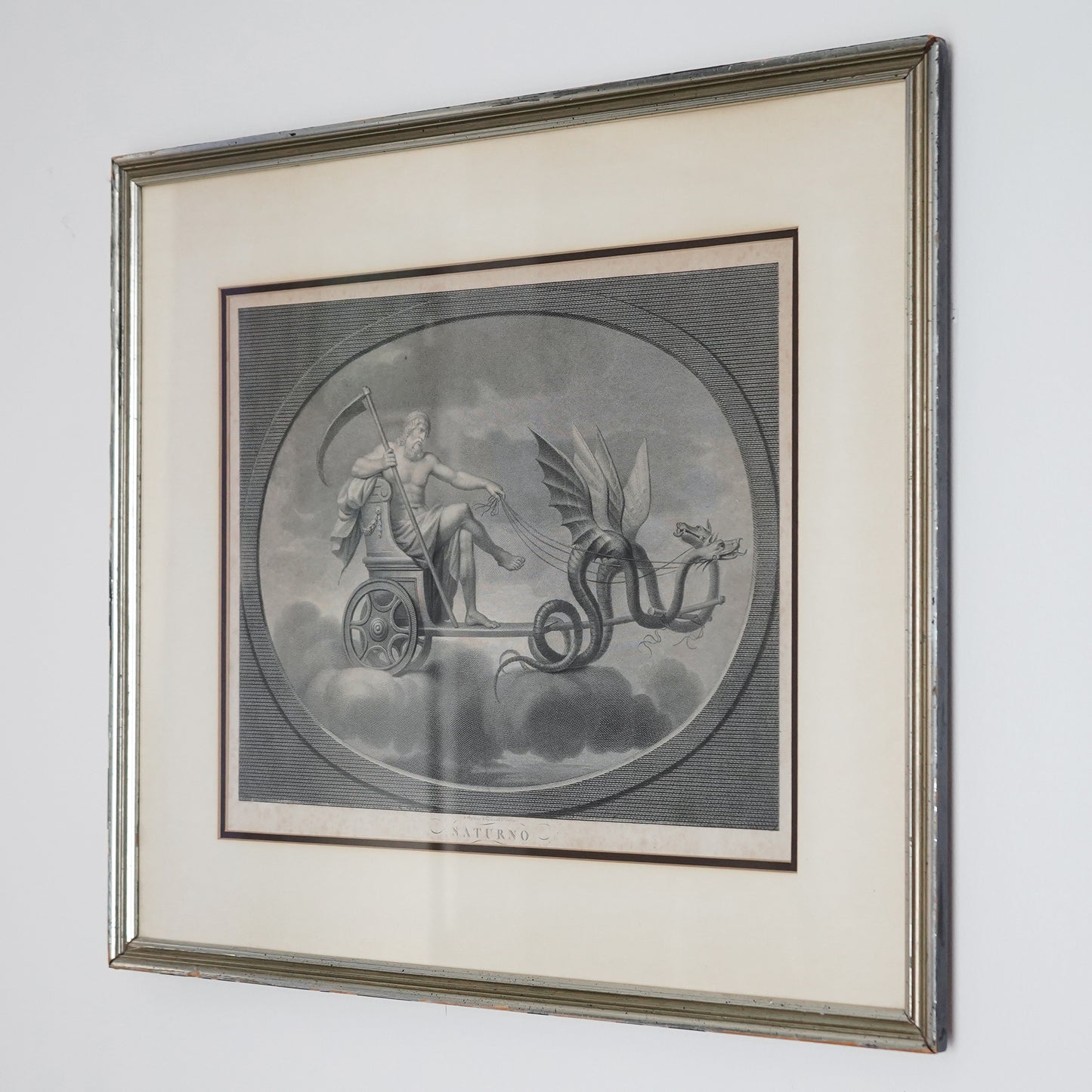 Late 18th–Early 19th Century Neoclassical “Saturno” Saturn Engraving After Raphael – Tofanelli & Bertigneni