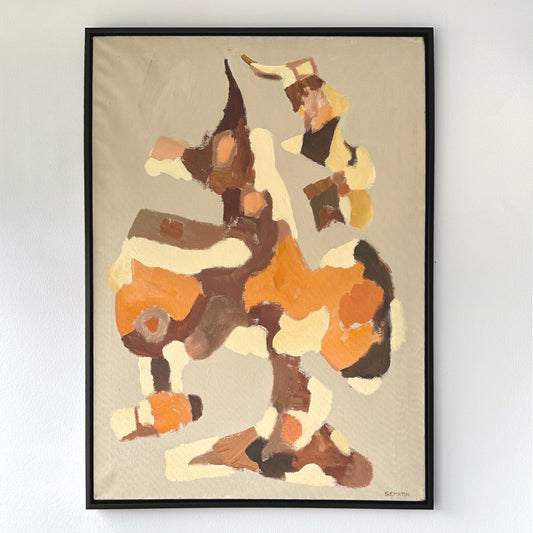 Jacob Semiatin (1915–2003) Expressionist Oil Painting Original, 1960s