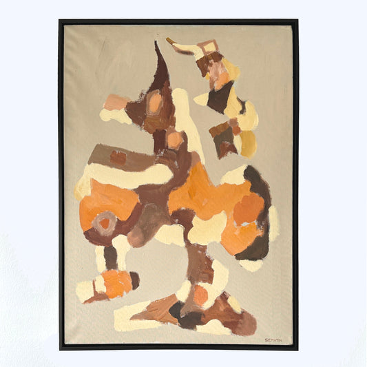 Jacob Semiatin (1915–2003) Expressionist Oil Painting Original, 1960s