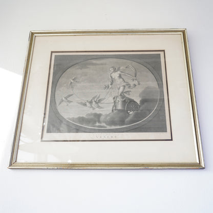 Late 18th–Early 19th Century Neoclassical “Venere” Venus Engraving After Raphael – Tofanelli & Bertigneni