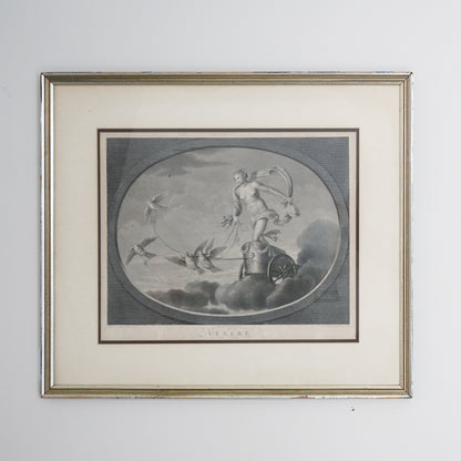 Late 18th–Early 19th Century Neoclassical “Venere” Venus Engraving After Raphael – Tofanelli & Bertigneni