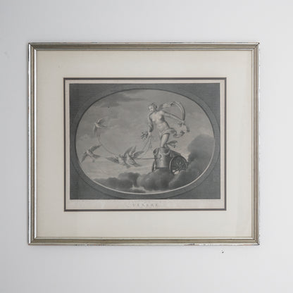 Late 18th–Early 19th Century Neoclassical “Venere” Venus Engraving After Raphael – Tofanelli & Bertigneni