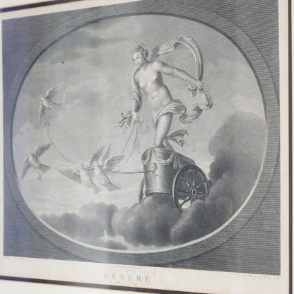 Late 18th–Early 19th Century Neoclassical “Venere” Venus Engraving After Raphael – Tofanelli & Bertigneni