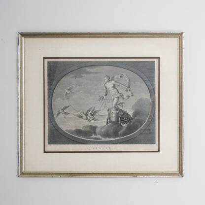 Late 18th–Early 19th Century Neoclassical “Venere” Venus Engraving After Raphael – Tofanelli & Bertigneni