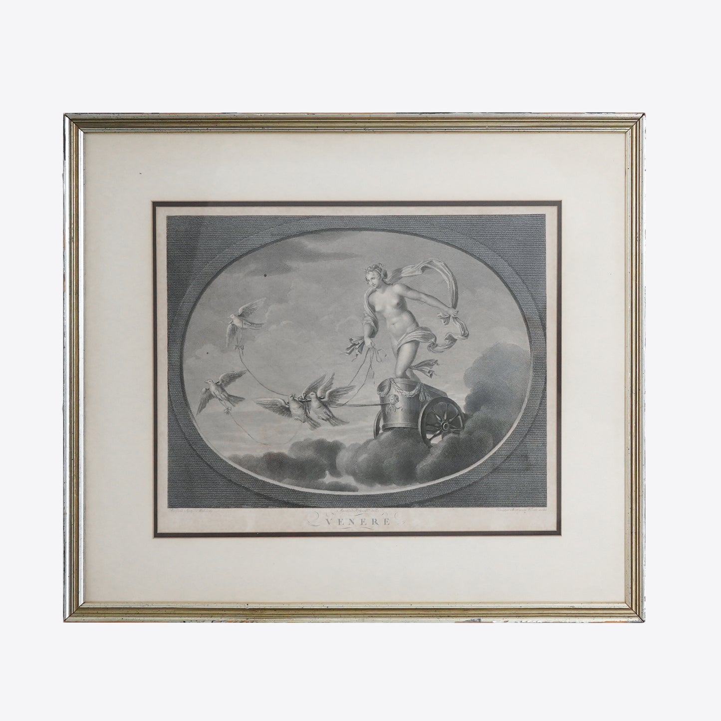 Late 18th–Early 19th Century Neoclassical “Venere” Venus Engraving After Raphael – Tofanelli & Bertigneni