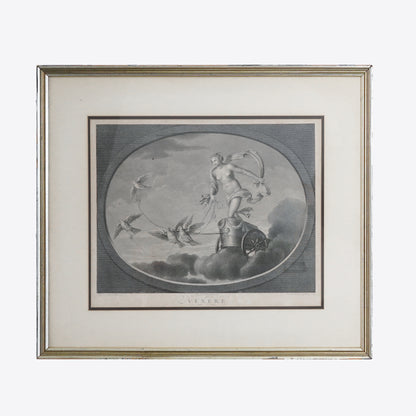 Late 18th–Early 19th Century Neoclassical “Venere” Venus Engraving After Raphael – Tofanelli & Bertigneni