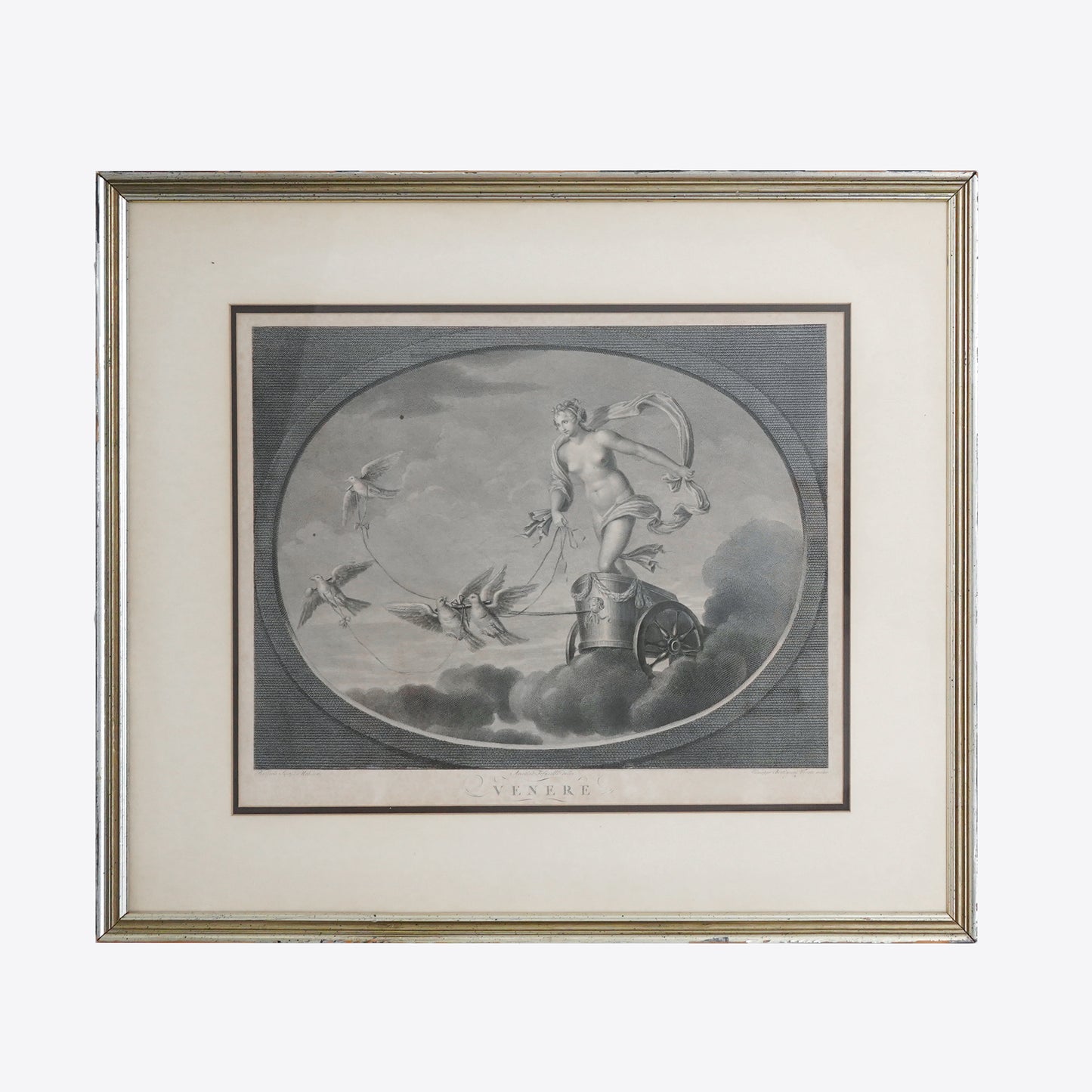 Late 18th–Early 19th Century Neoclassical “Venere” Venus Engraving After Raphael – Tofanelli & Bertigneni