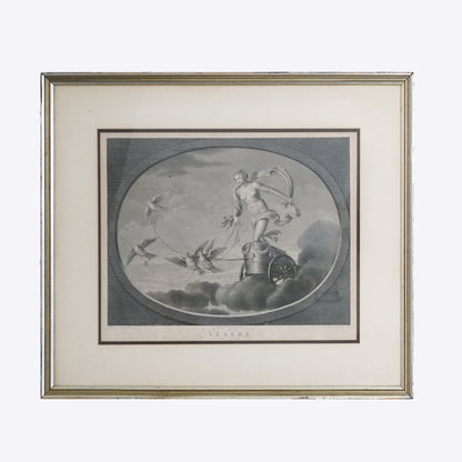 Late 18th–Early 19th Century Neoclassical “Venere” Venus Engraving After Raphael – Tofanelli & Bertigneni