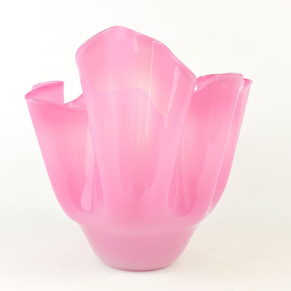 Alessandro Moretti Fazzoletto Pink Murano Glass Vase