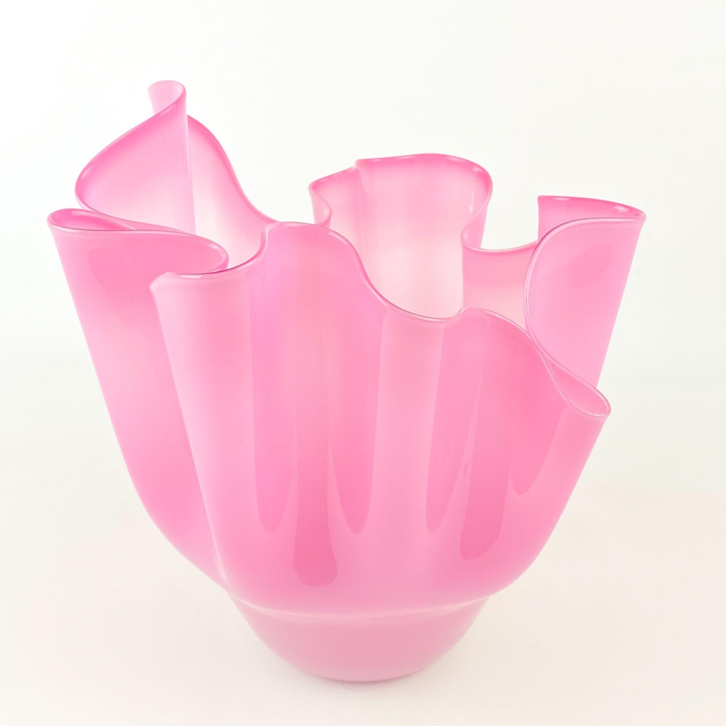 Alessandro Moretti Fazzoletto Pink Murano Glass Vase