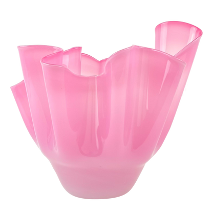 Alessandro Moretti Fazzoletto Pink Murano Glass Vase