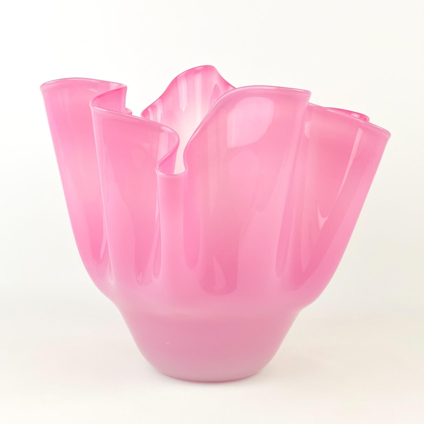 Alessandro Moretti Fazzoletto Pink Murano Glass Vase