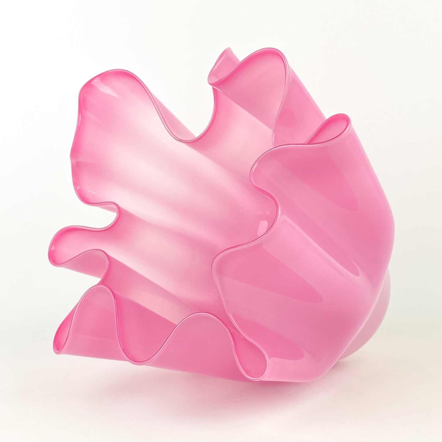 Alessandro Moretti Fazzoletto Pink Murano Glass Vase