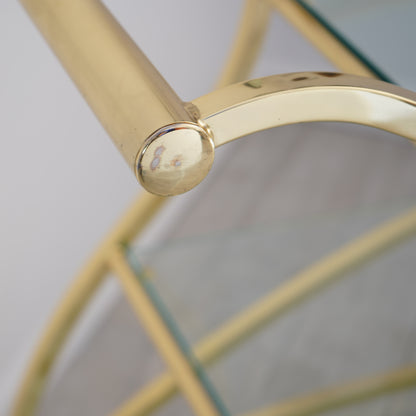 Vintage "Flow" Brass Bar Cart by Design Institute of America, Late 20th Century