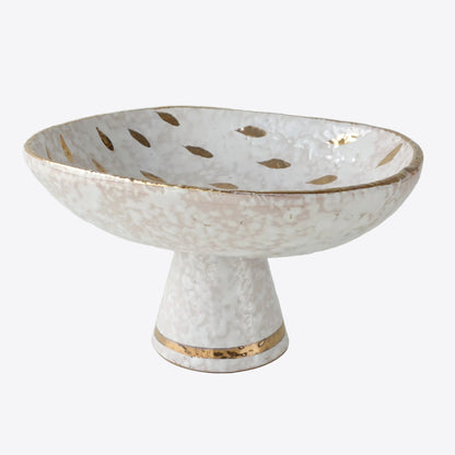 1960s Aldo Londi Bitossi "Feather Plume" Pedestal Bowl
