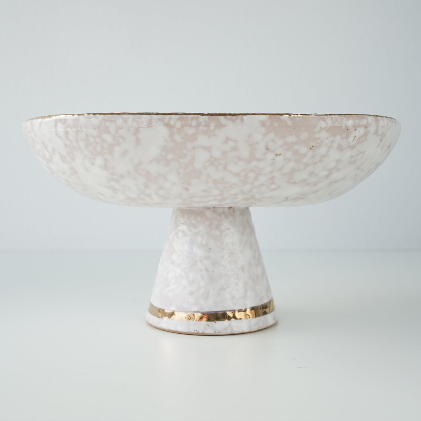 1960s Aldo Londi Bitossi "Feather Plume" Pedestal Bowl