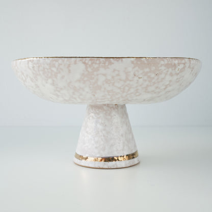 1960s Aldo Londi Bitossi "Feather Plume" Pedestal Bowl