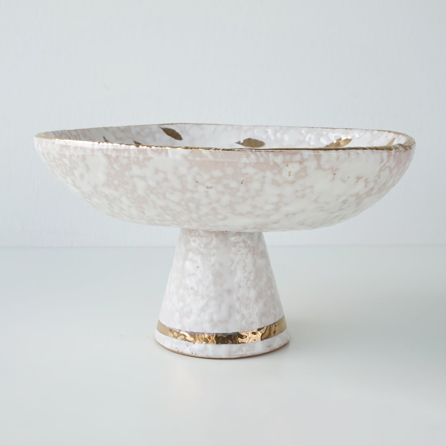 1960s Aldo Londi Bitossi "Feather Plume" Pedestal Bowl