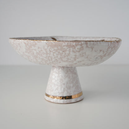 1960s Aldo Londi Bitossi "Feather Plume" Pedestal Bowl
