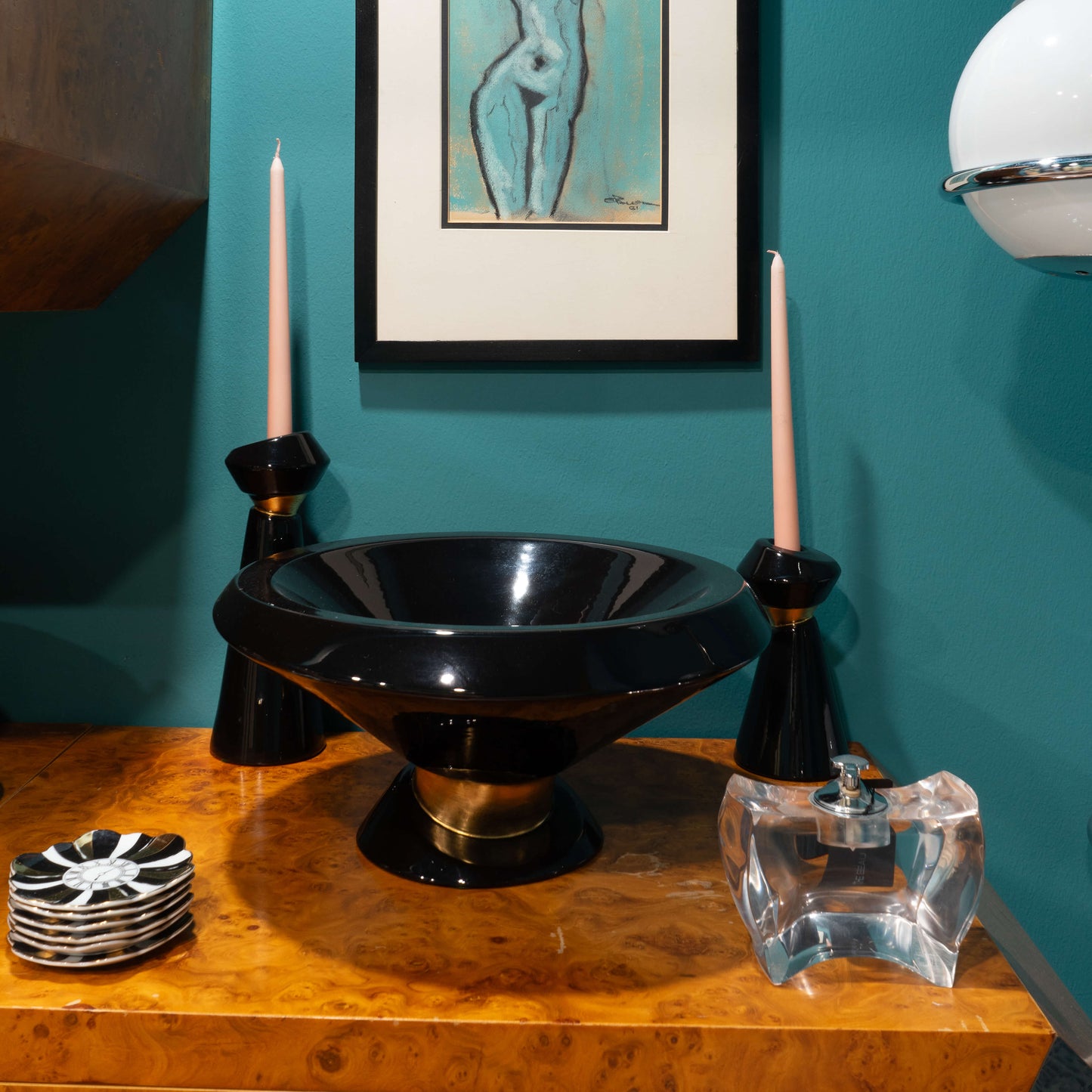 Jaru Asymmetrical Decorative Bowl and Candle Holder Set