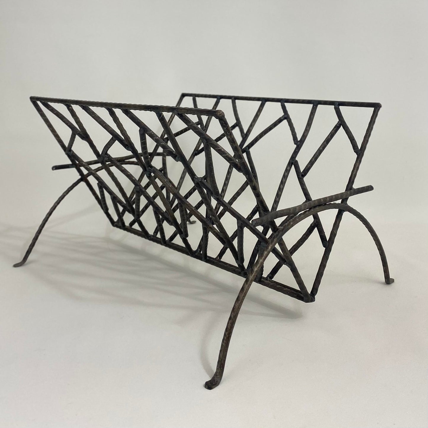 Brutalist Artist Studio Iron Magazine/Book Rack