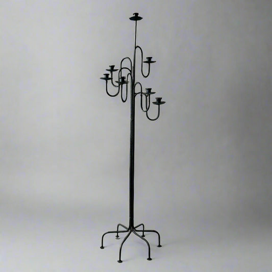 Vintage Wrought Iron Floor Candelabra