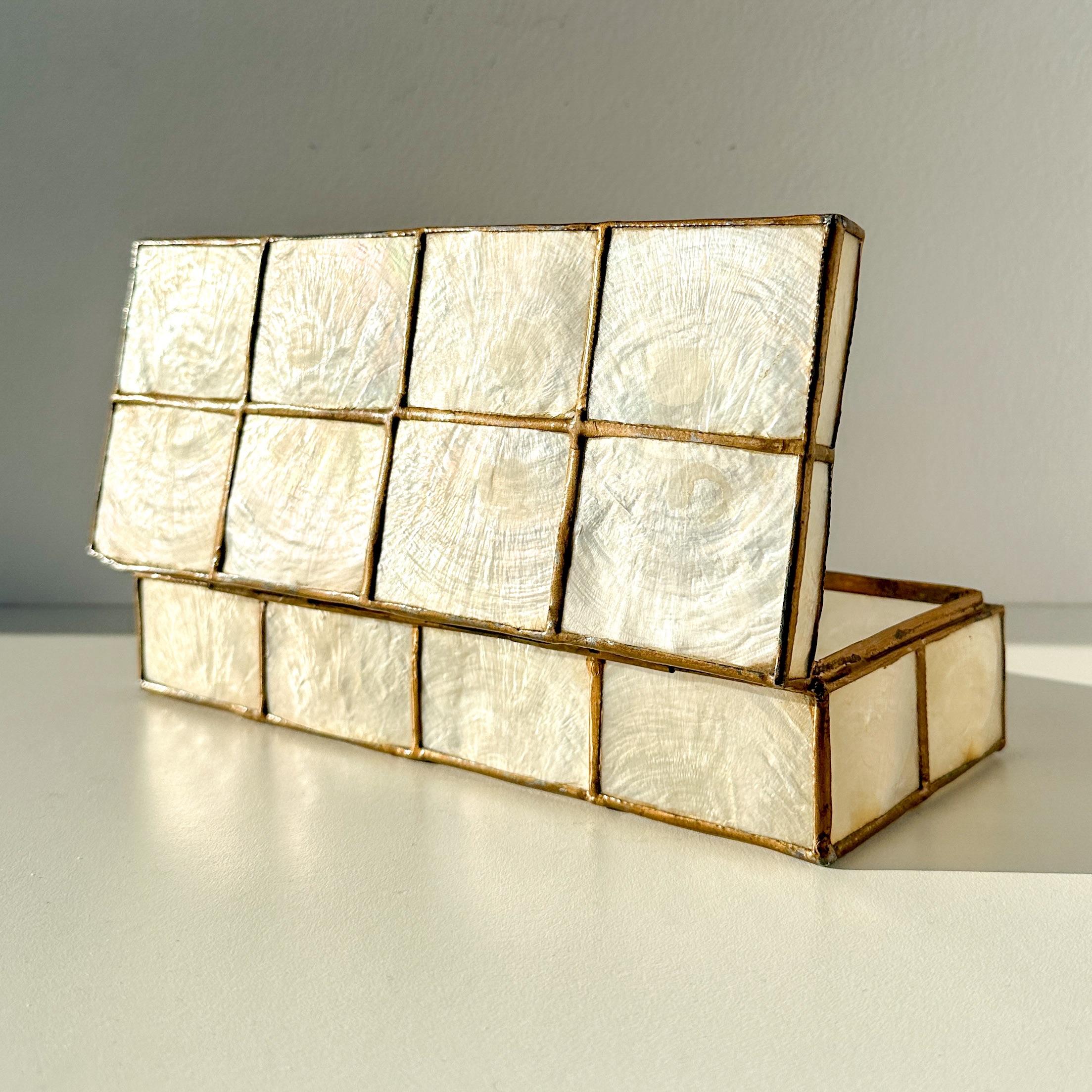 Capiz Shell and Brass Storage Stash Box – The Beau Ideal