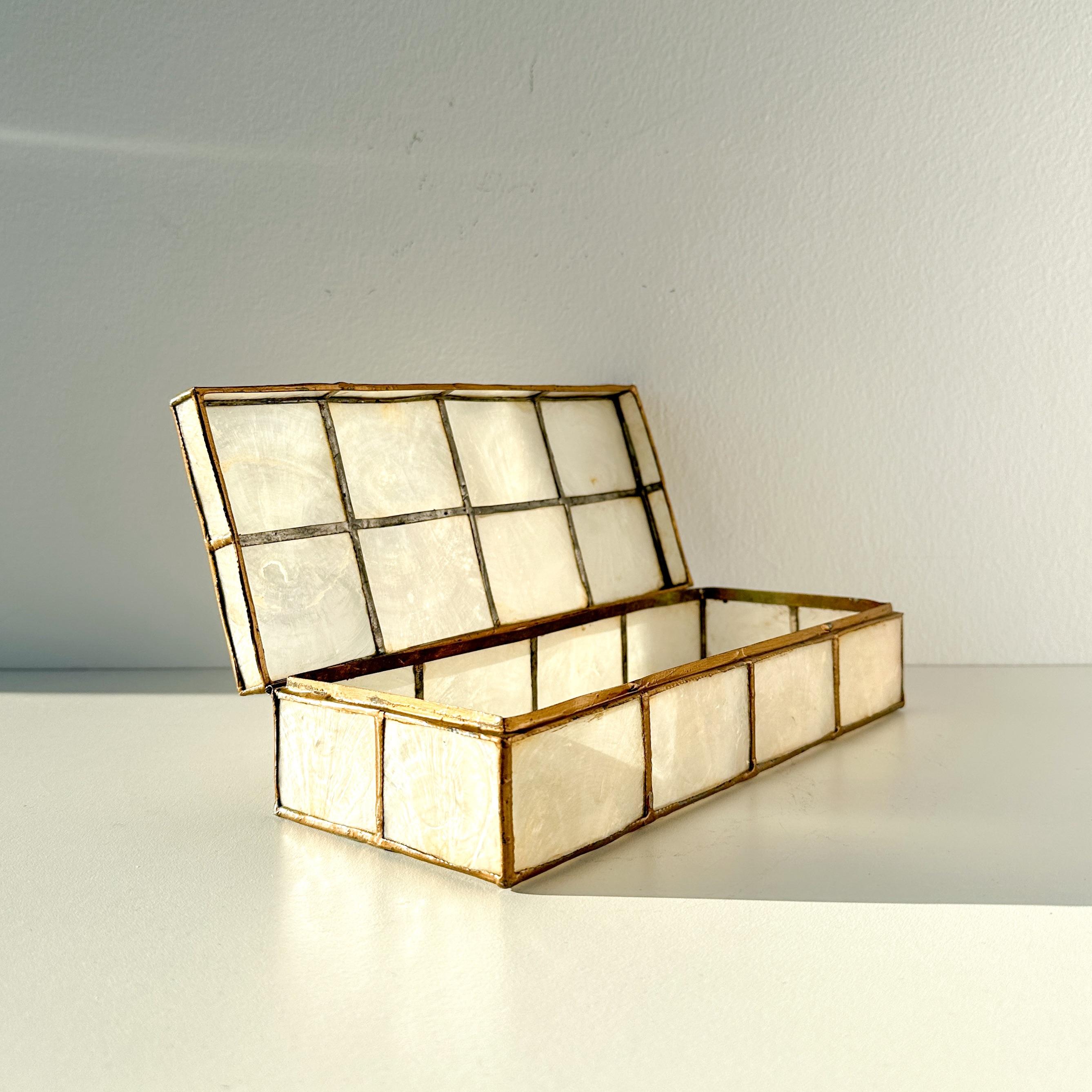 Capiz Shell and Brass Storage Stash Box – The Beau Ideal