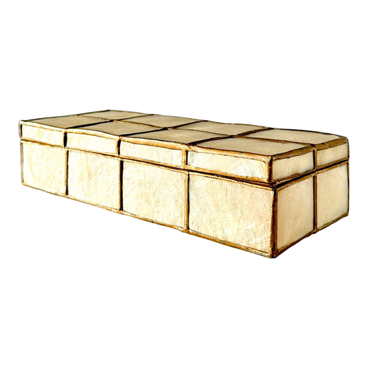 Capiz Shell and Brass Storage Stash Box