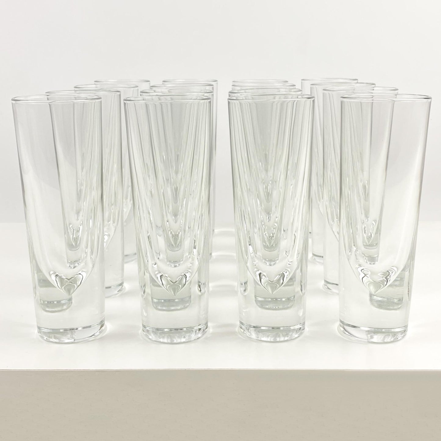 Carlo Moretti Attributed Stiletto Cocktail Glasses Made in Italy Set of 16