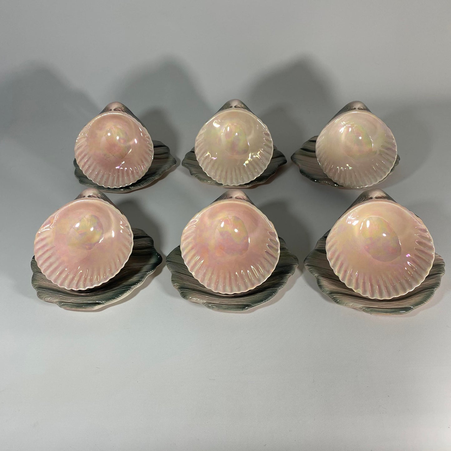 Ceramic Shell Dessert or Cocktail Set