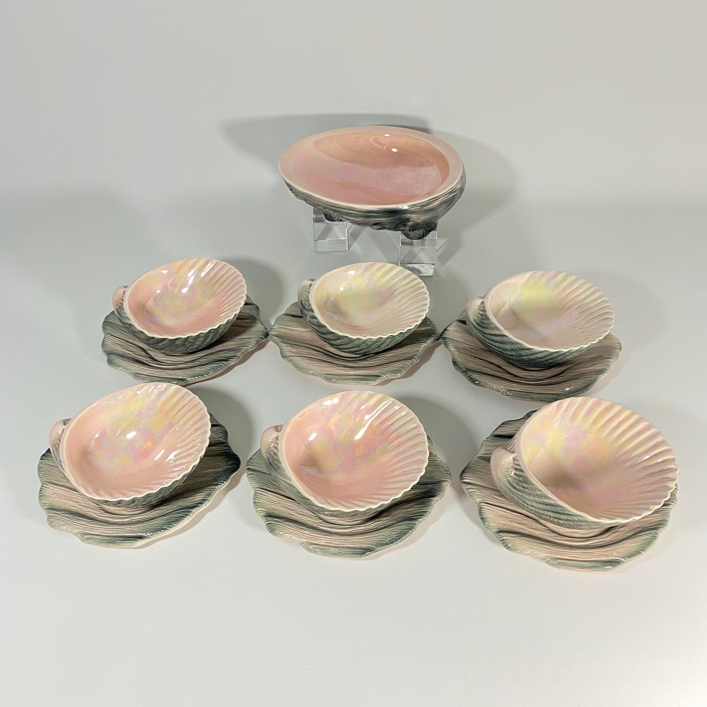 Ceramic Shell Dessert or Cocktail Set