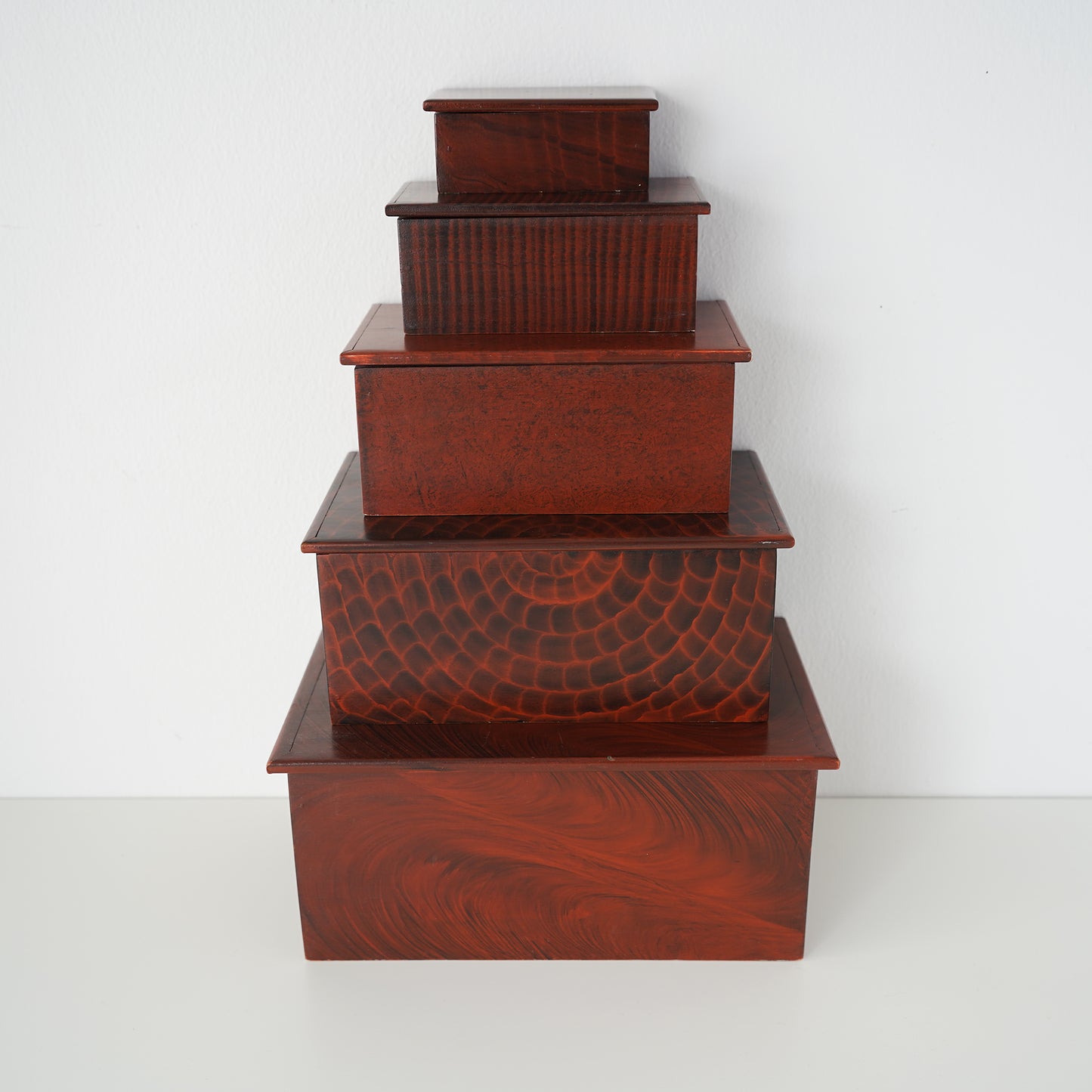 Vintage Vermont Stacking Stash Box Collection- Set of 5