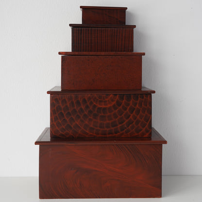 Vintage Vermont Stacking Stash Box Collection- Set of 5