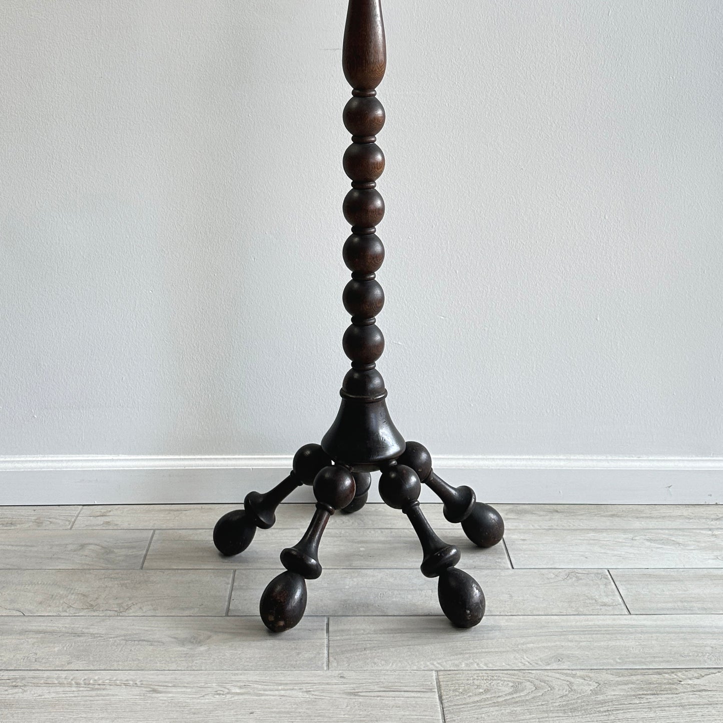 Early 20th Century Ball and Stick Hand Turned Oak Coat & Hat Rack