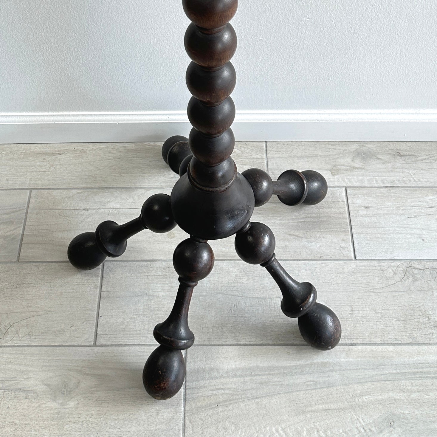 Early 20th Century Ball and Stick Hand Turned Oak Coat & Hat Rack
