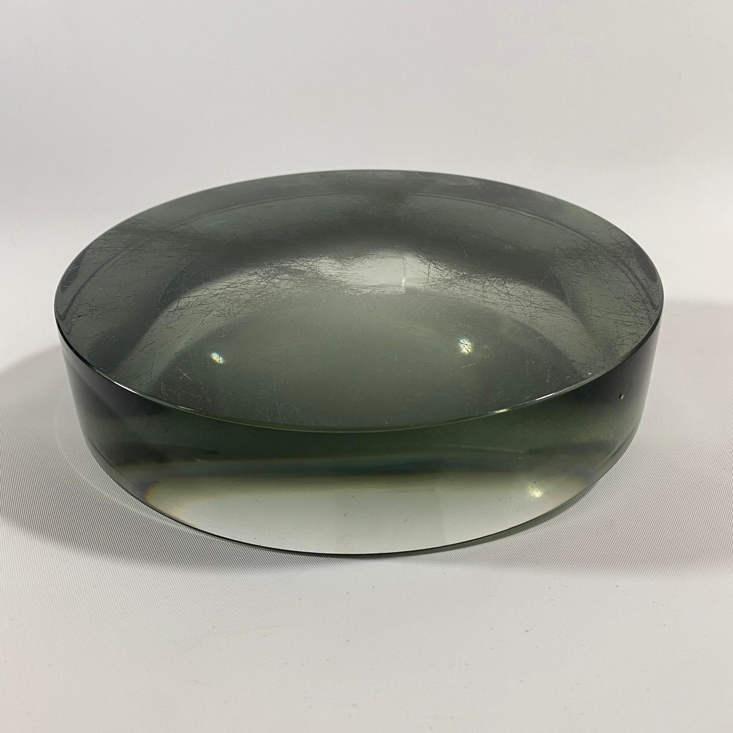 Concave Optic Murano Glass Dish Attributed to Ward Bennett for Salviati