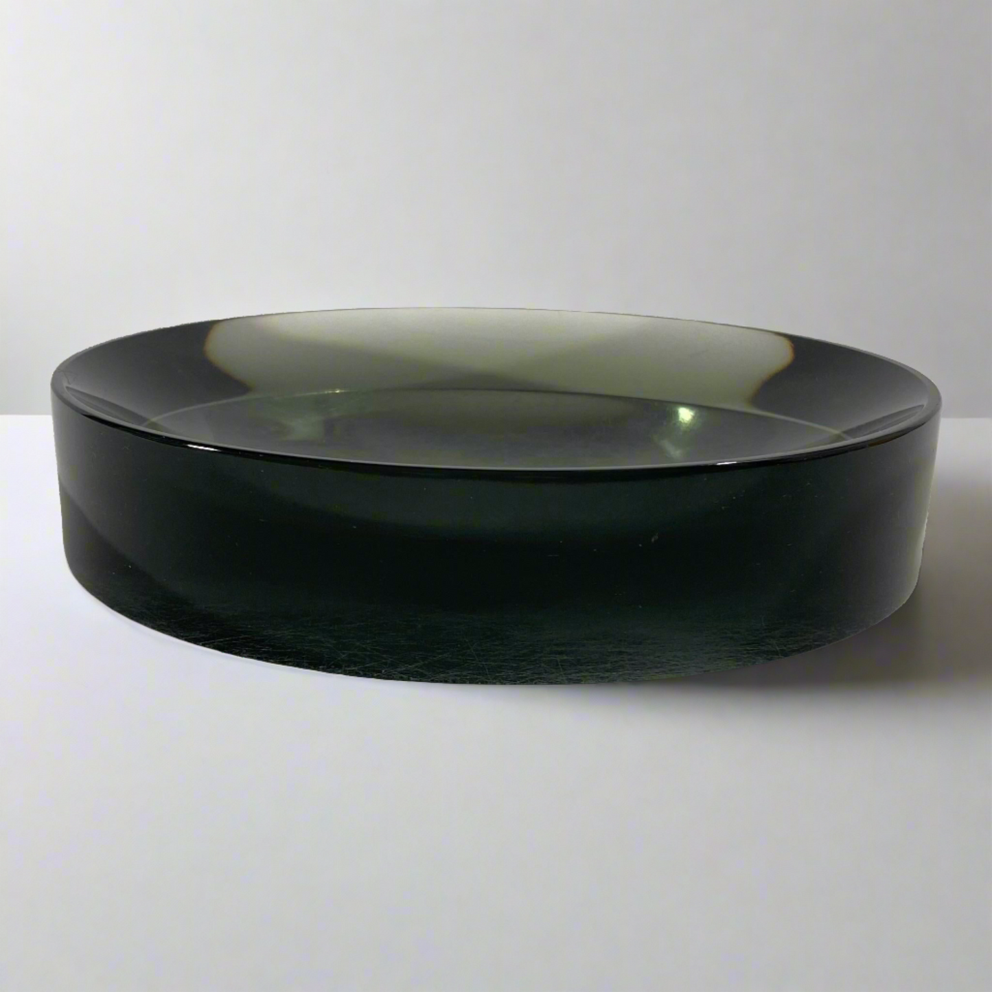 Concave Optic Murano Glass Dish Attributed to Ward Bennett for Salviati