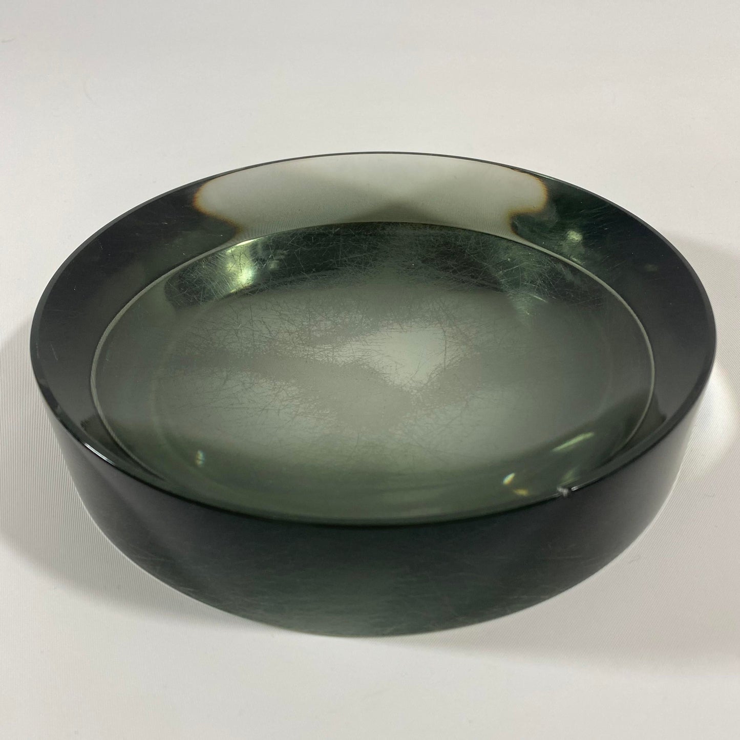 Concave Optic Murano Glass Dish Attributed to Ward Bennett for Salviati