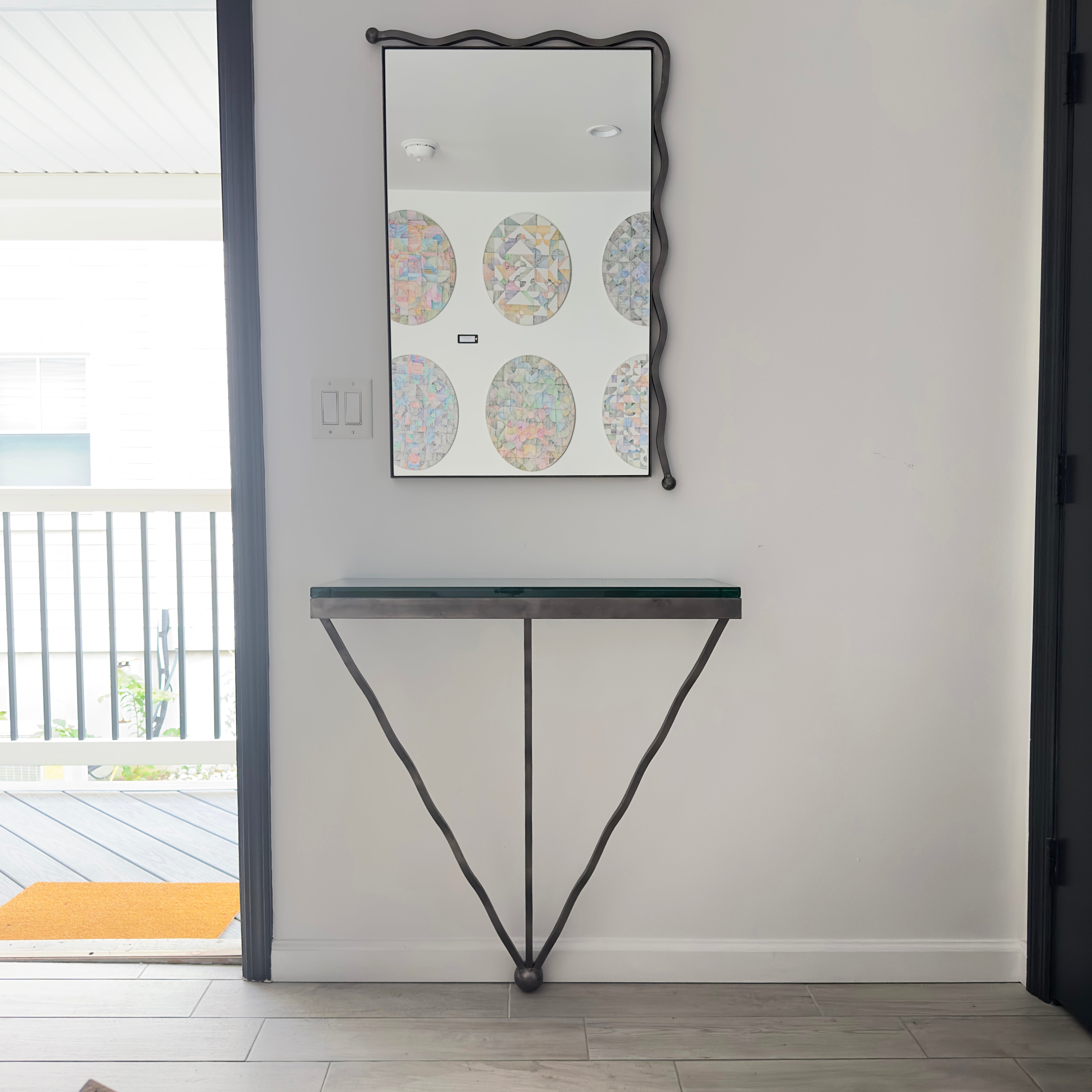 Wall mounted store entry console