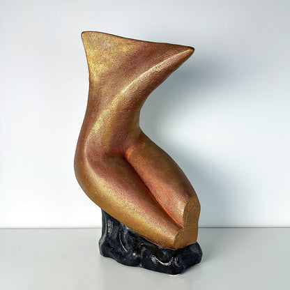 Faux Bronzed Plaster Abstract Nude Sculpture