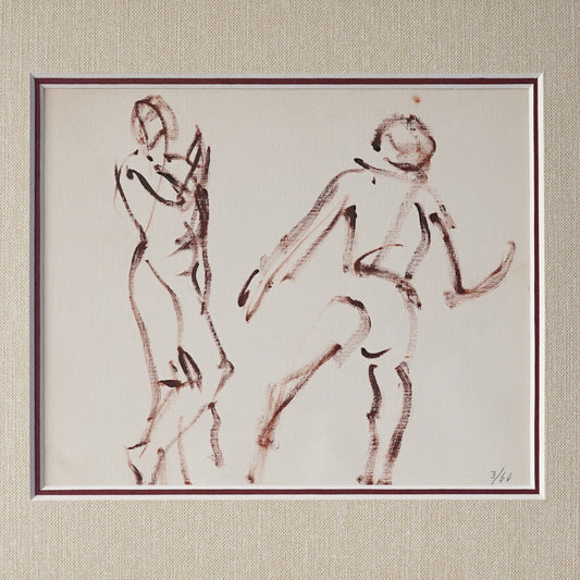 Mid 20th Century Figural Nude Study Framed Original
