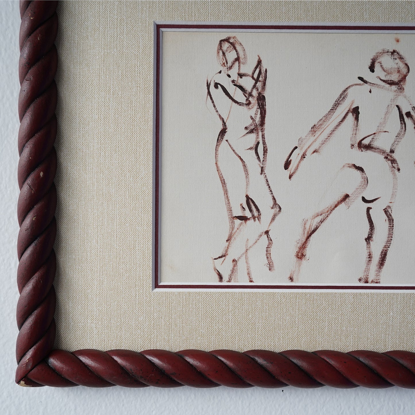 Mid 20th Century Figural Nude Study Framed Original