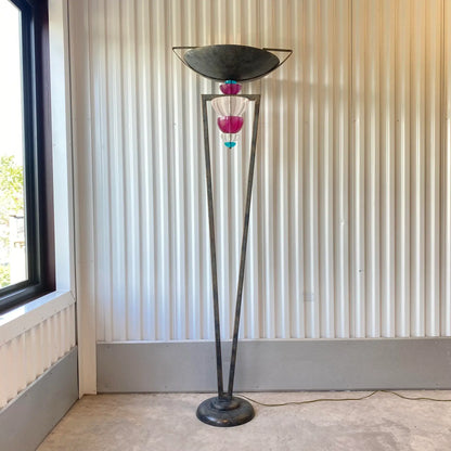 Postmodern Van Teal Lucite and Metal Floor Lamp