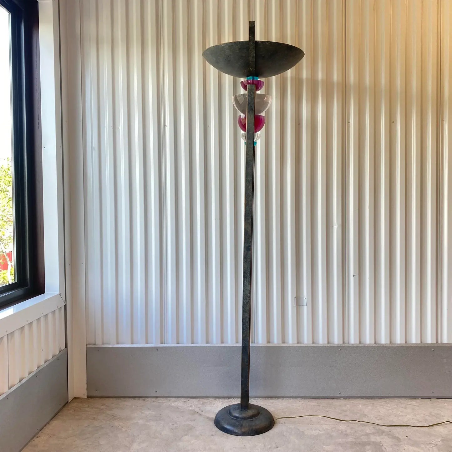 Postmodern Van Teal Lucite and Metal Floor Lamp