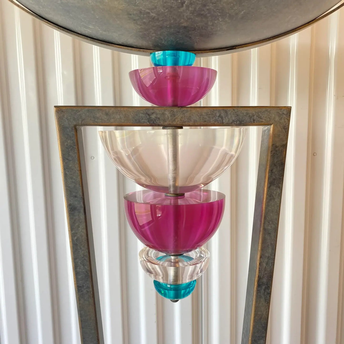 Postmodern Van Teal Lucite and Metal Floor Lamp